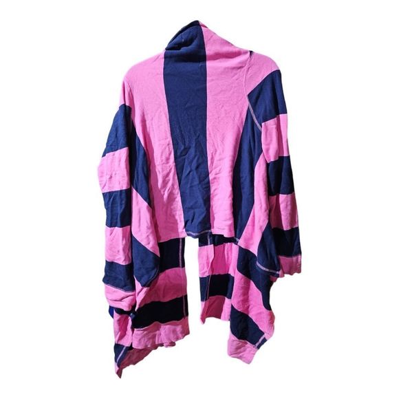 LILLY PULITZER Pink/Blue Striped Hi-Low Cardigan Wrap - Size Large - Picture 2 of 8